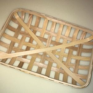 large decorative wood basket